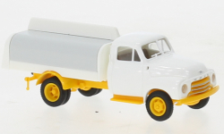 Brekina 35340 - H0 - Opel Blitz mit Getränkeaufbau Economy - weiß/gelb